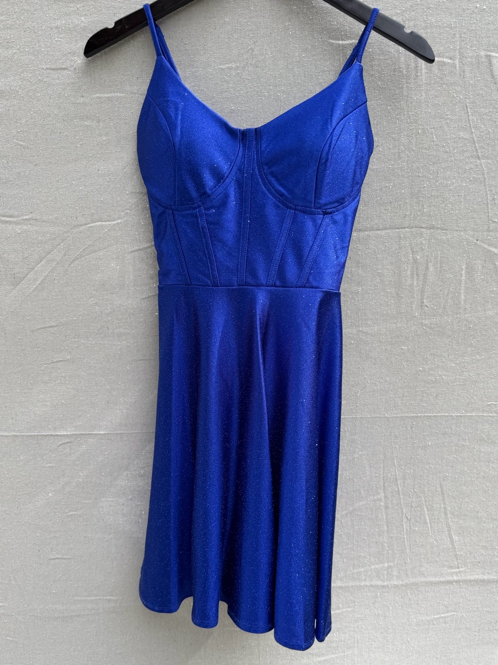 Honey and Rosie Royal Blue Spaghetti-Strap Mini Dress